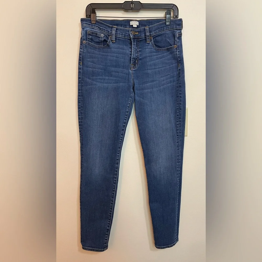 J. Crew Women’s Mid Rise Stretch Skinny Medium Wash Denim Jean Size 29/30
